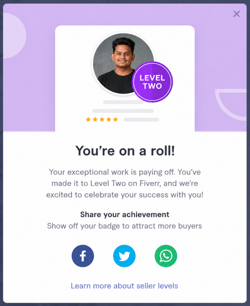 Fiverr Level 2 Seller Badge
